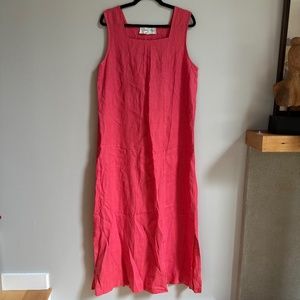 Tasha Polizzi Pink Linen Maxi Dress